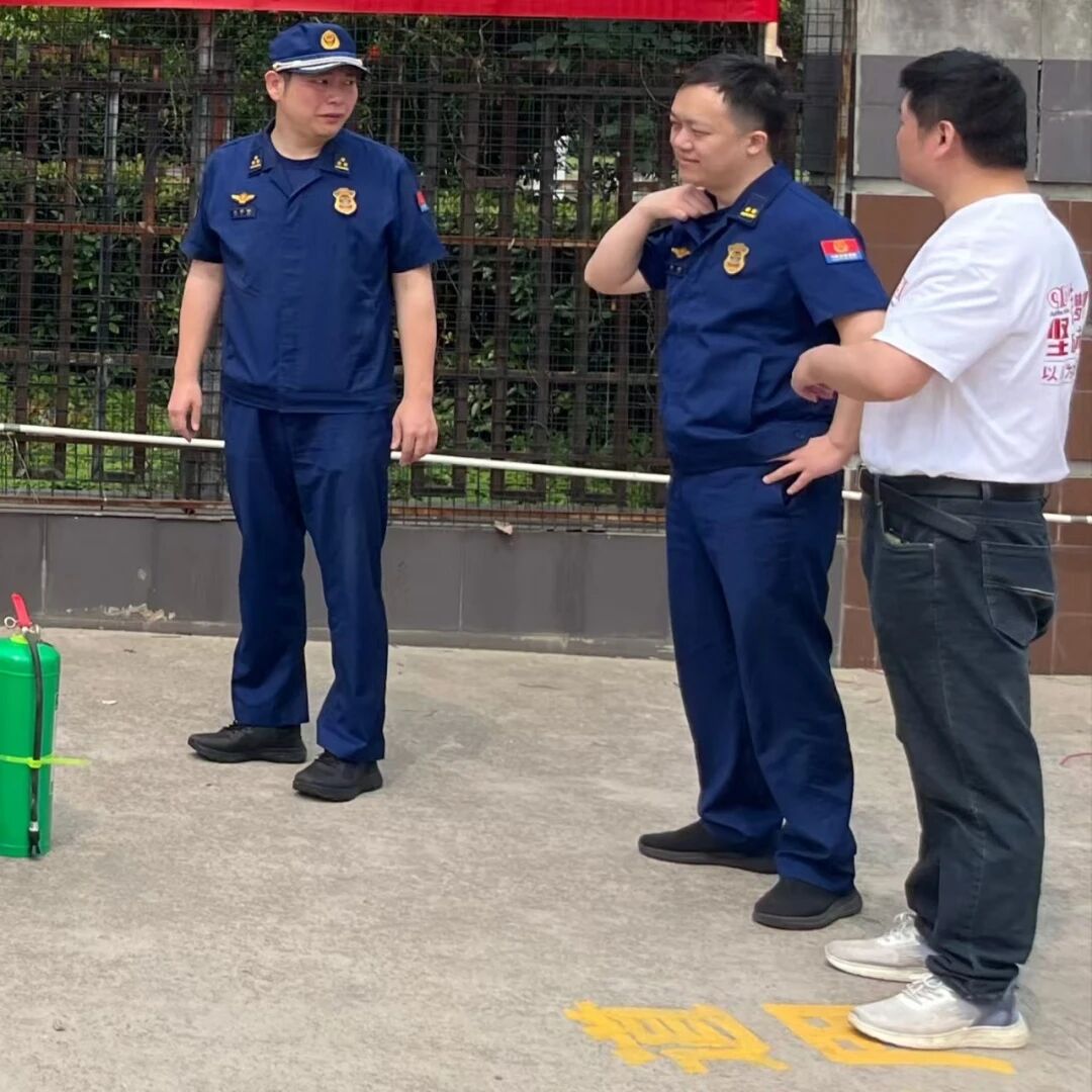 Alpha Beta employees and fire-service personnel after the drill